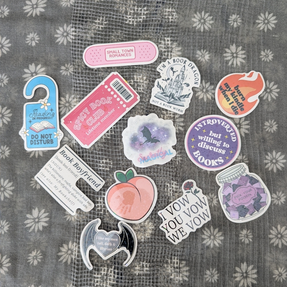 Colorful Book-Themed Stickers Set